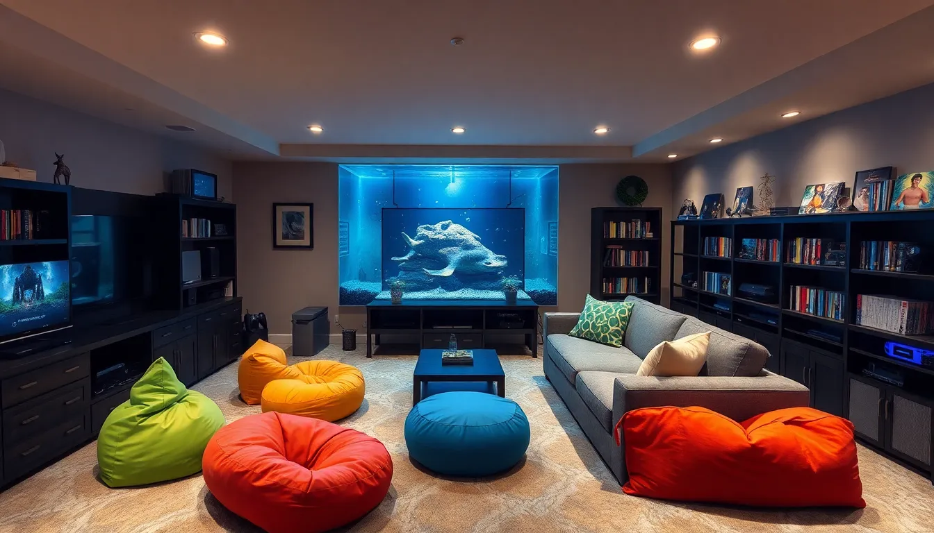 25 Basement TV Room Ideas That Transform Your Space Into the Ultimate Entertainment Hub 4 25 Basement TV Room Ideas That Transform Your Space Into the Ultimate Entertainment Hub 3