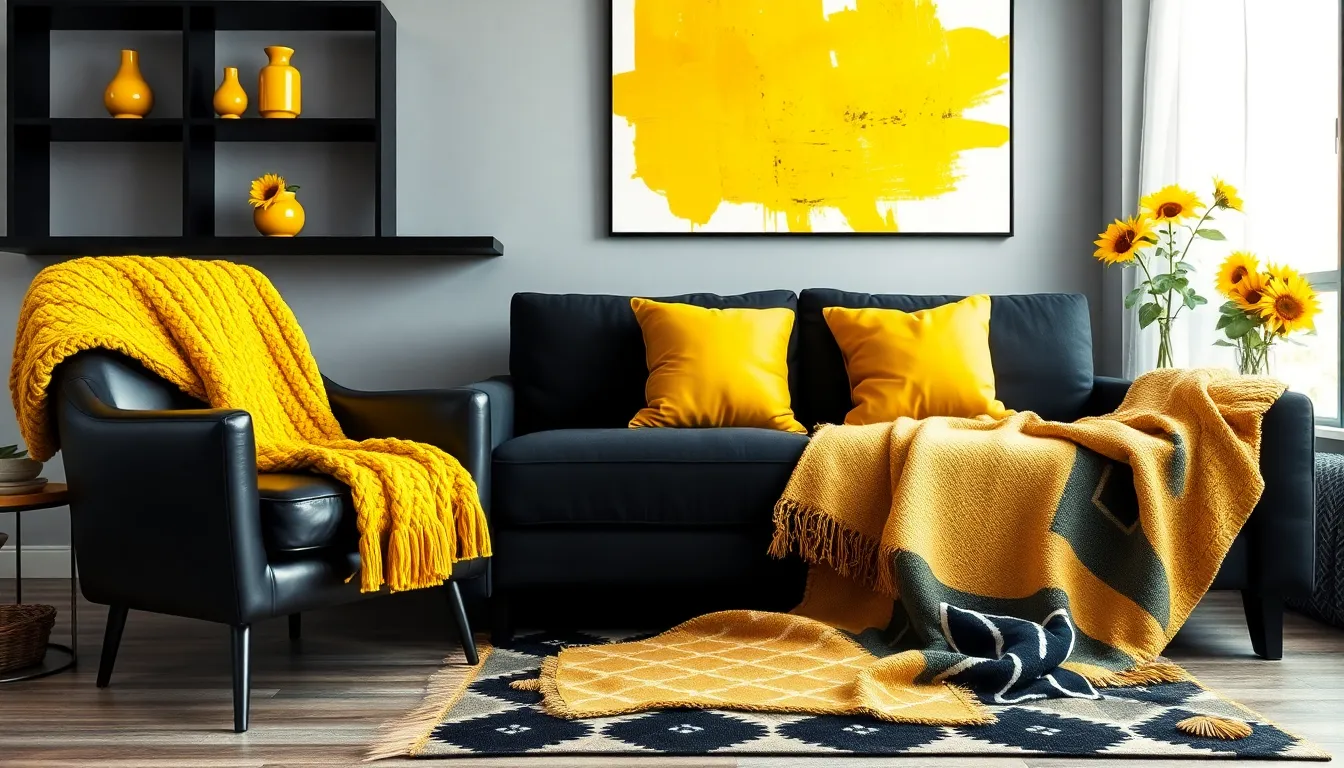 25 Bold Black and Yellow Living Room Ideas That'll Transform Your Space 4 25 Bold Black and Yellow Living Room Ideas That'll Transform Your Space 3