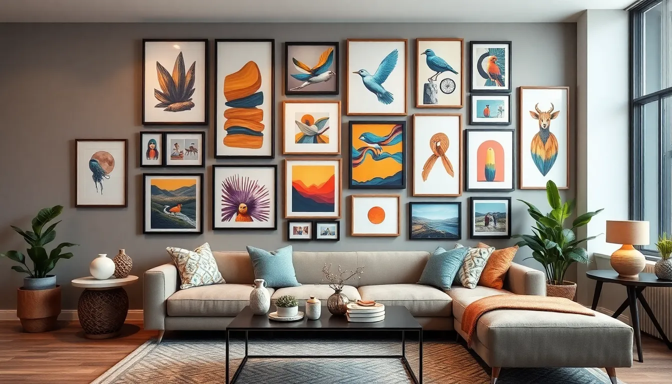 15 Stunning Gallery Wall Ideas for Living Room That Transform Any Space 4 15 Stunning Gallery Wall Ideas for Living Room That Transform Any Space 3