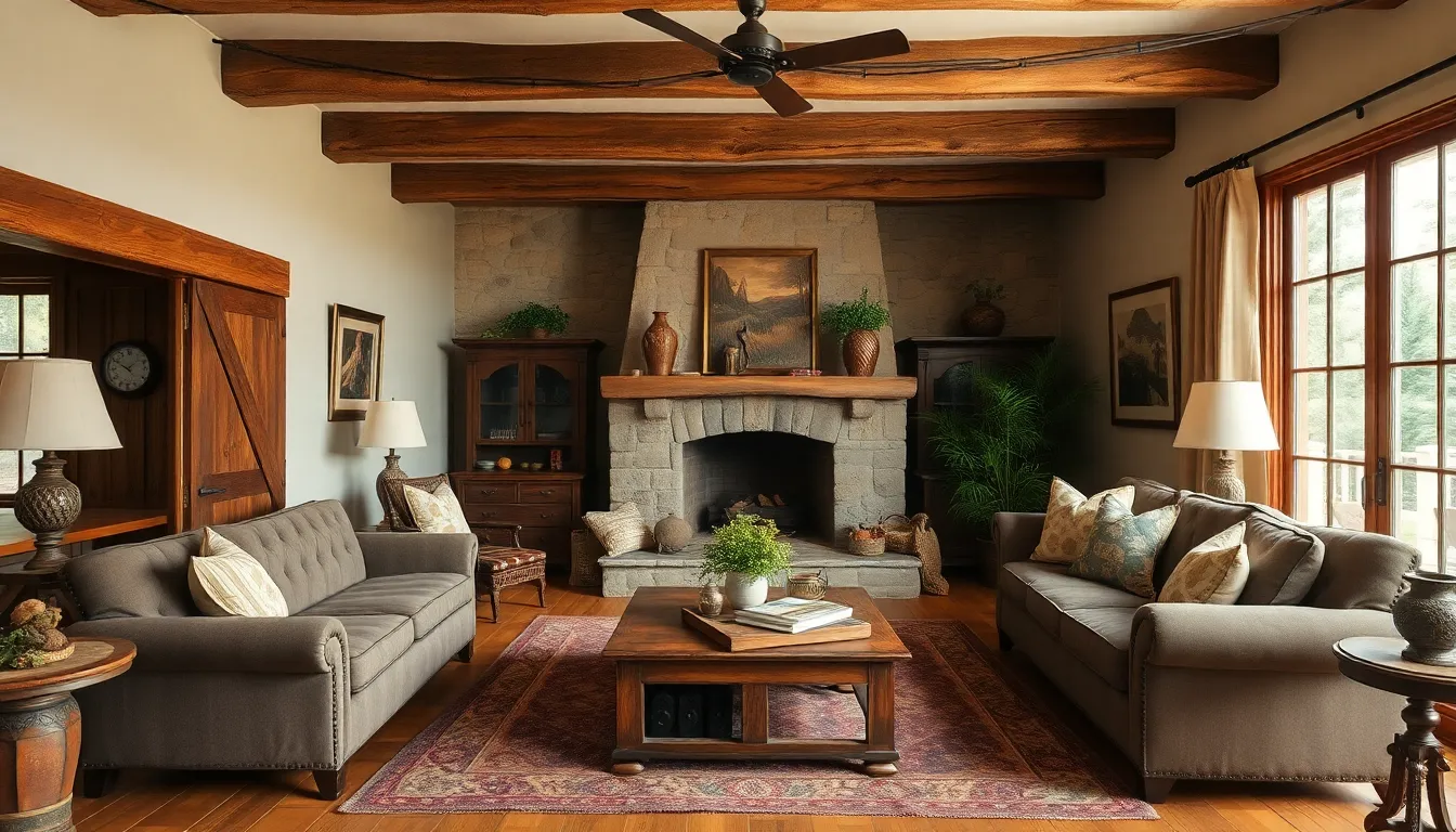 25 Cozy Rustic Living Room Ideas That'll Transform Your Space Into a Warm Retreat 4 25 Cozy Rustic Living Room Ideas That'll Transform Your Space Into a Warm Retreat 3