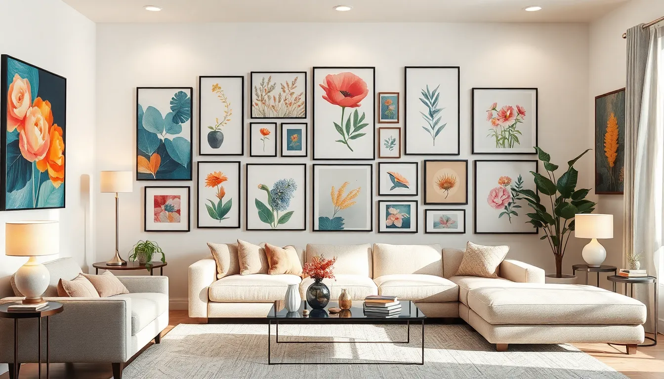 15 Stunning Gallery Wall Ideas for Living Room That Transform Any Space 6 15 Stunning Gallery Wall Ideas for Living Room That Transform Any Space 5