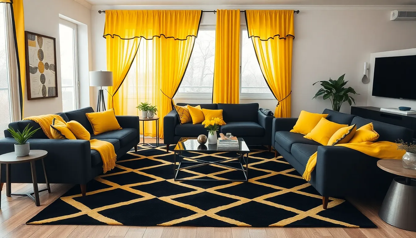 25 Bold Black and Yellow Living Room Ideas That'll Transform Your Space 8 25 Bold Black and Yellow Living Room Ideas That'll Transform Your Space 7