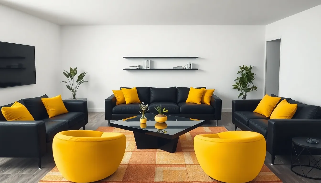 25 Bold Black and Yellow Living Room Ideas That'll Transform Your Space 10 25 Bold Black and Yellow Living Room Ideas That'll Transform Your Space 9