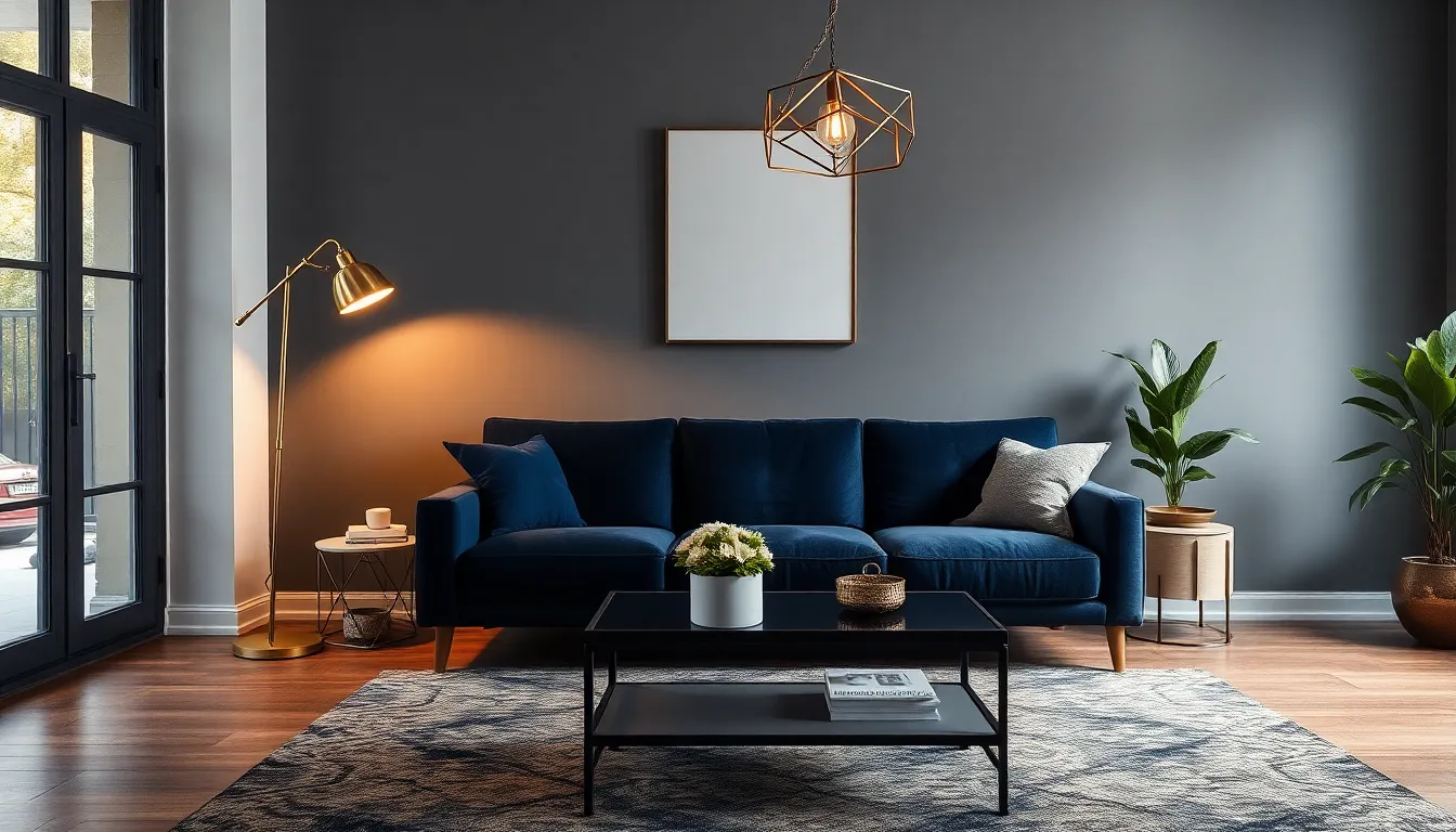 25 Stunning Dark Blue Sofa Living Room Ideas That Transform Any Space 9