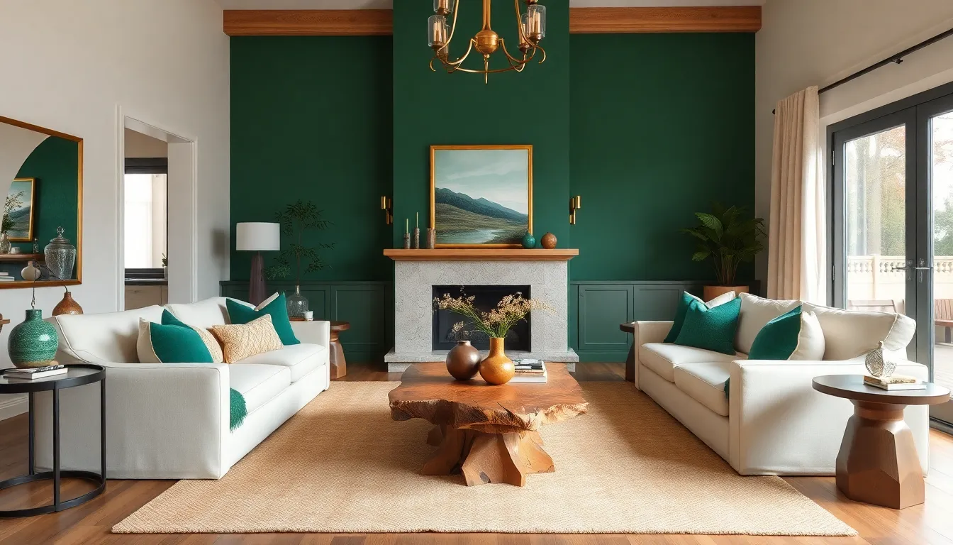 27 Stunning Emerald Green and Gold Living Room Ideas That Scream Luxury 10 27 Stunning Emerald Green and Gold Living Room Ideas That Scream Luxury 9