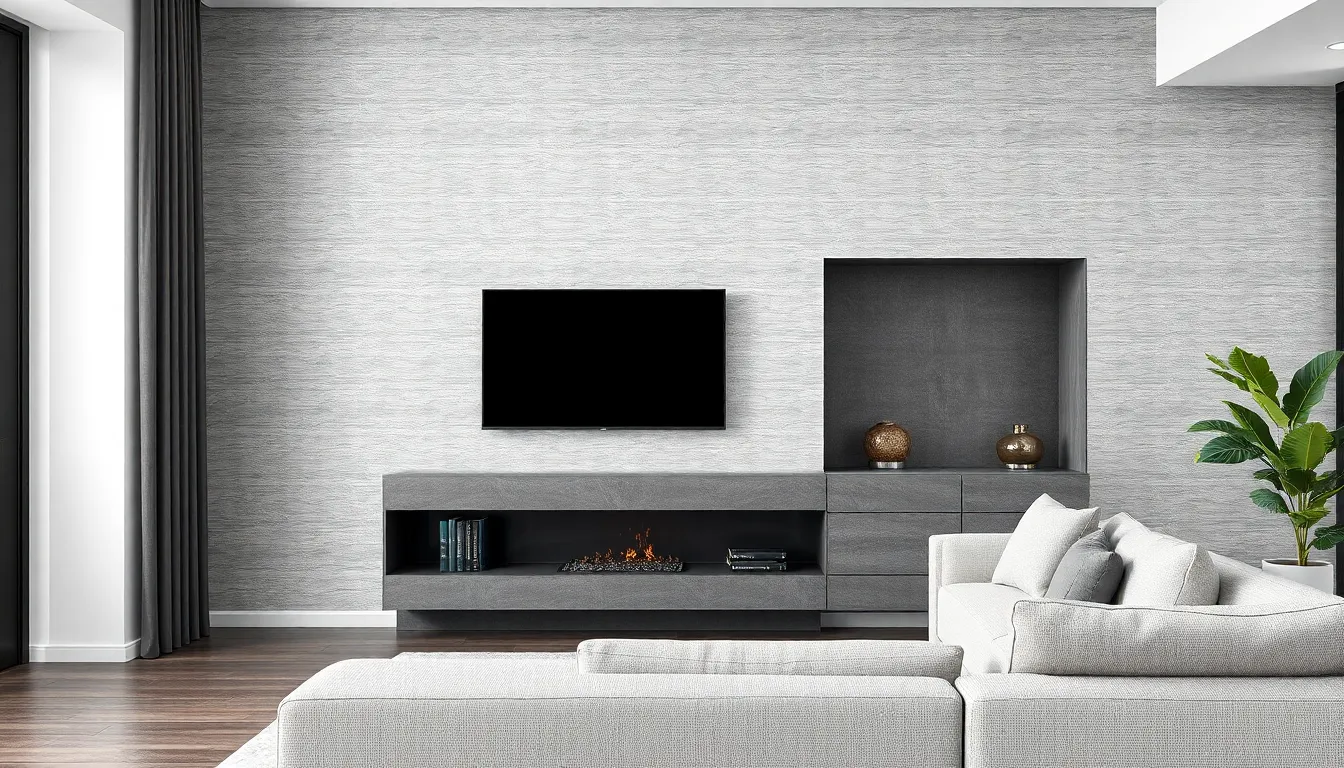 25 Stunning Grey Wallpaper Ideas for Living Room Feature Walls That'll Transform Your Space 10 25 Stunning Grey Wallpaper Ideas for Living Room Feature Walls That'll Transform Your Space 9