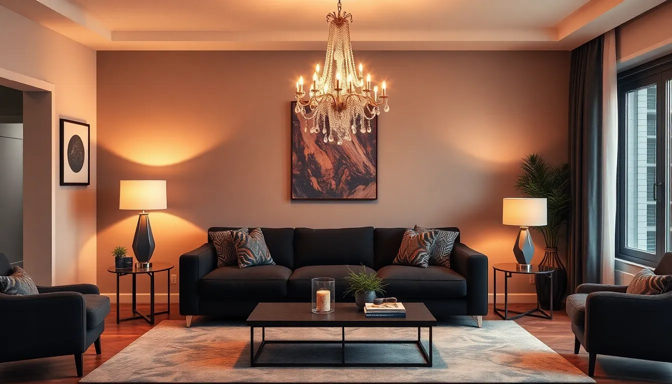 25 Stunning Ideas for Decorating Your Living Room with a Black Sofa 10 25 Stunning Ideas for Decorating Your Living Room with a Black Sofa 9