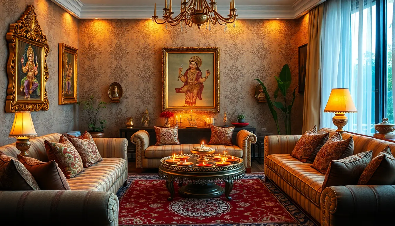 25 Stunning Diwali Decoration Ideas for Living Room (Traditional + Modern) 12 25 Stunning Diwali Decoration Ideas for Living Room (Traditional + Modern) 11
