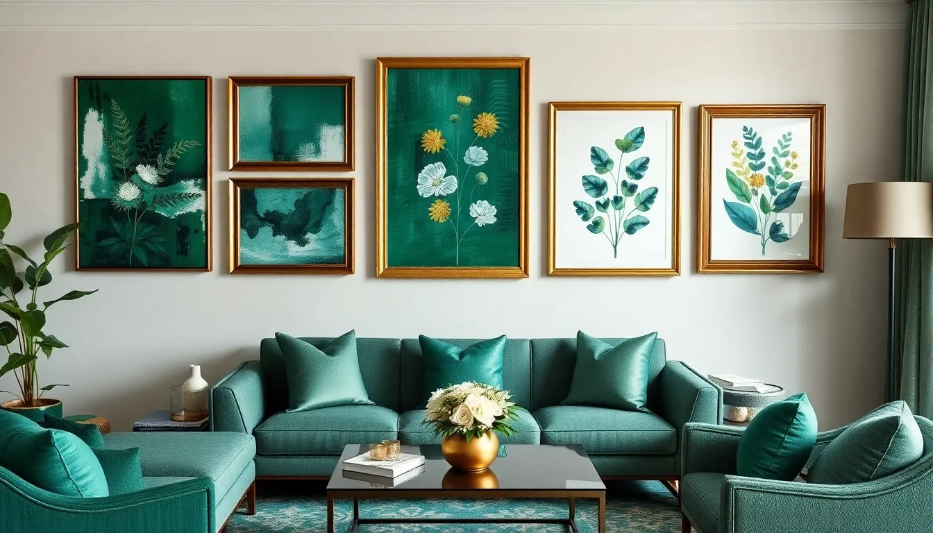 27 Stunning Emerald Green and Gold Living Room Ideas That Scream Luxury 12 27 Stunning Emerald Green and Gold Living Room Ideas That Scream Luxury 11
