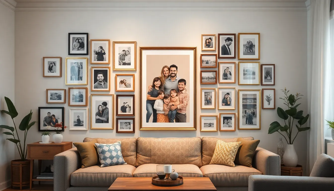 27 Family Picture Wall Ideas for Living Room That Transform Your Space 12 27 Family Picture Wall Ideas for Living Room That Transform Your Space 11