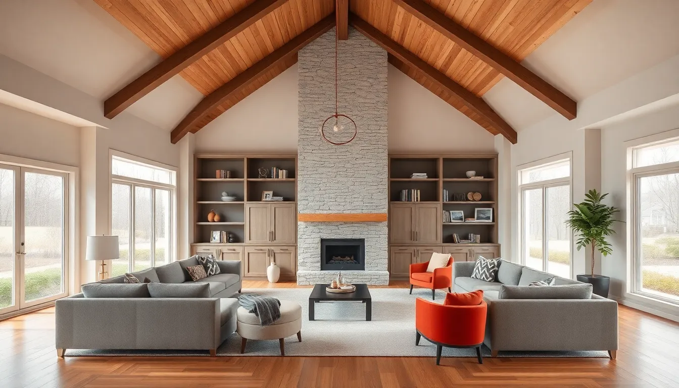 27 Stunning Ideas for Vaulted Ceiling Living Room Design That Actually Work 12 27 Stunning Ideas for Vaulted Ceiling Living Room Design That Actually Work 11