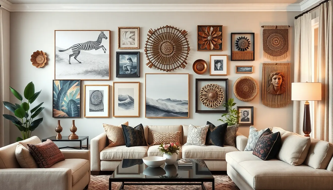 15 Stunning Gallery Wall Ideas for Living Room That Transform Any Space 14 15 Stunning Gallery Wall Ideas for Living Room That Transform Any Space 13