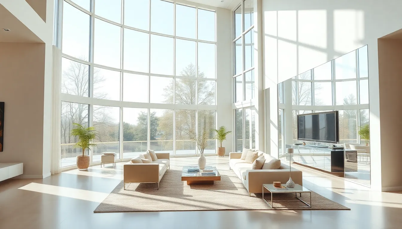 27 High Ceiling Living Room Ideas That'll Transform Your Space in 2025 14 27 High Ceiling Living Room Ideas That'll Transform Your Space in 2025 13