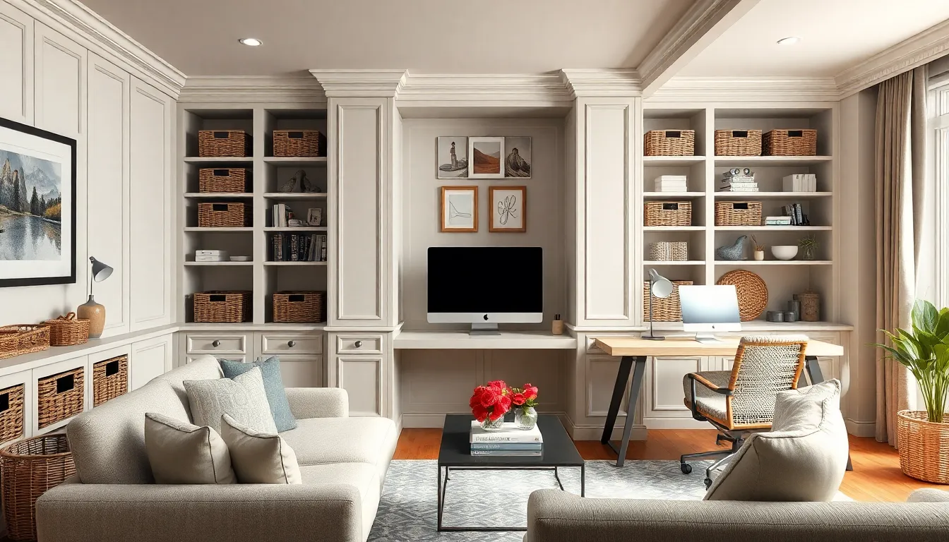 25 Genius Home Office in Living Room Ideas That Actually Work in Small Spaces 14 25 Genius Home Office in Living Room Ideas That Actually Work in Small Spaces 13