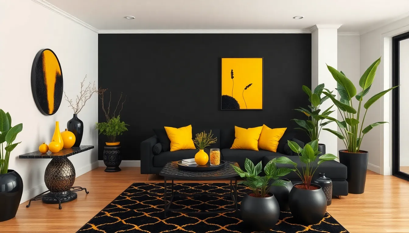 25 Bold Black and Yellow Living Room Ideas That'll Transform Your Space 16 25 Bold Black and Yellow Living Room Ideas That'll Transform Your Space 15