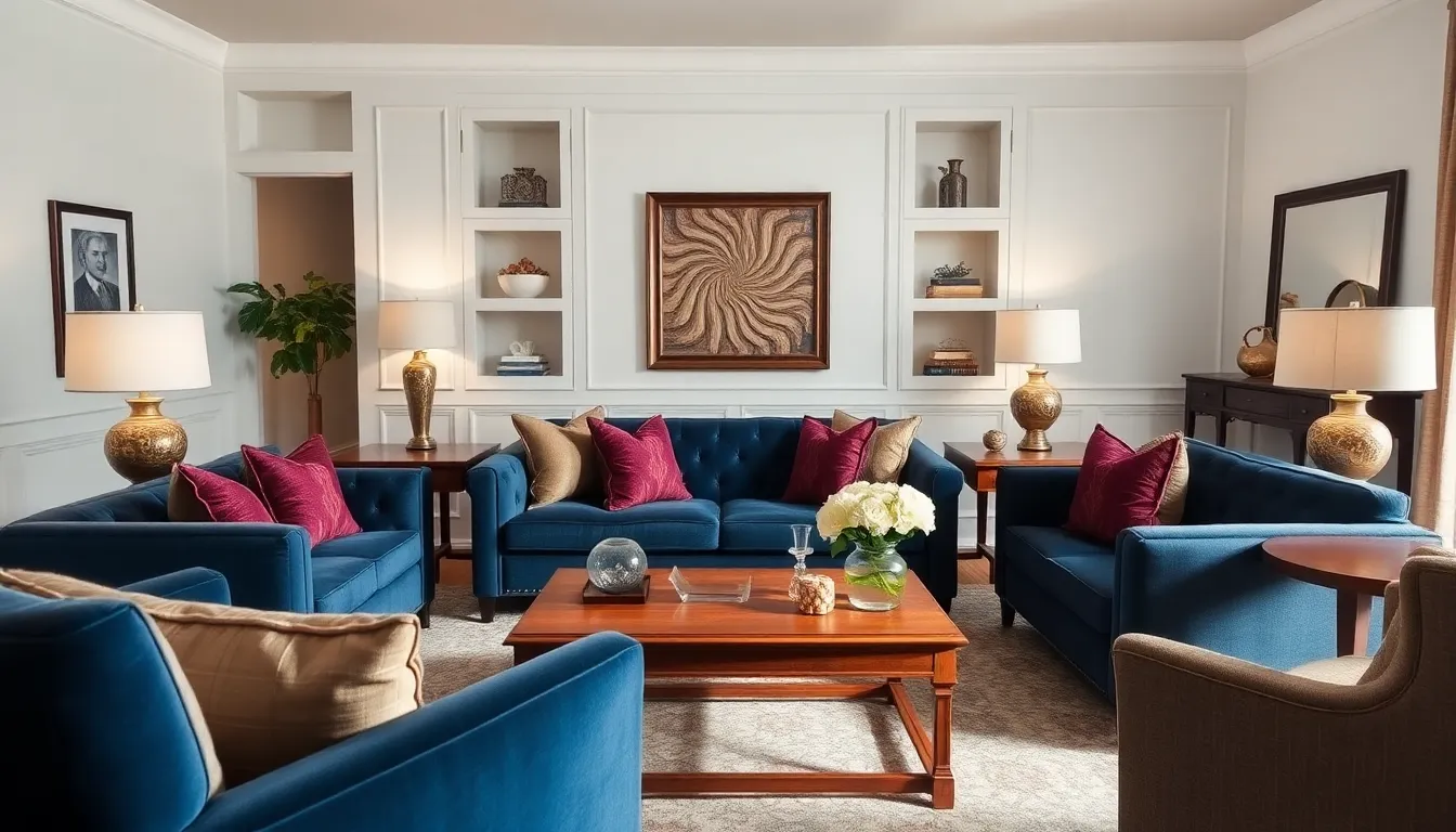 25 Stunning Dark Blue Sofa Living Room Ideas That Transform Any Space 15