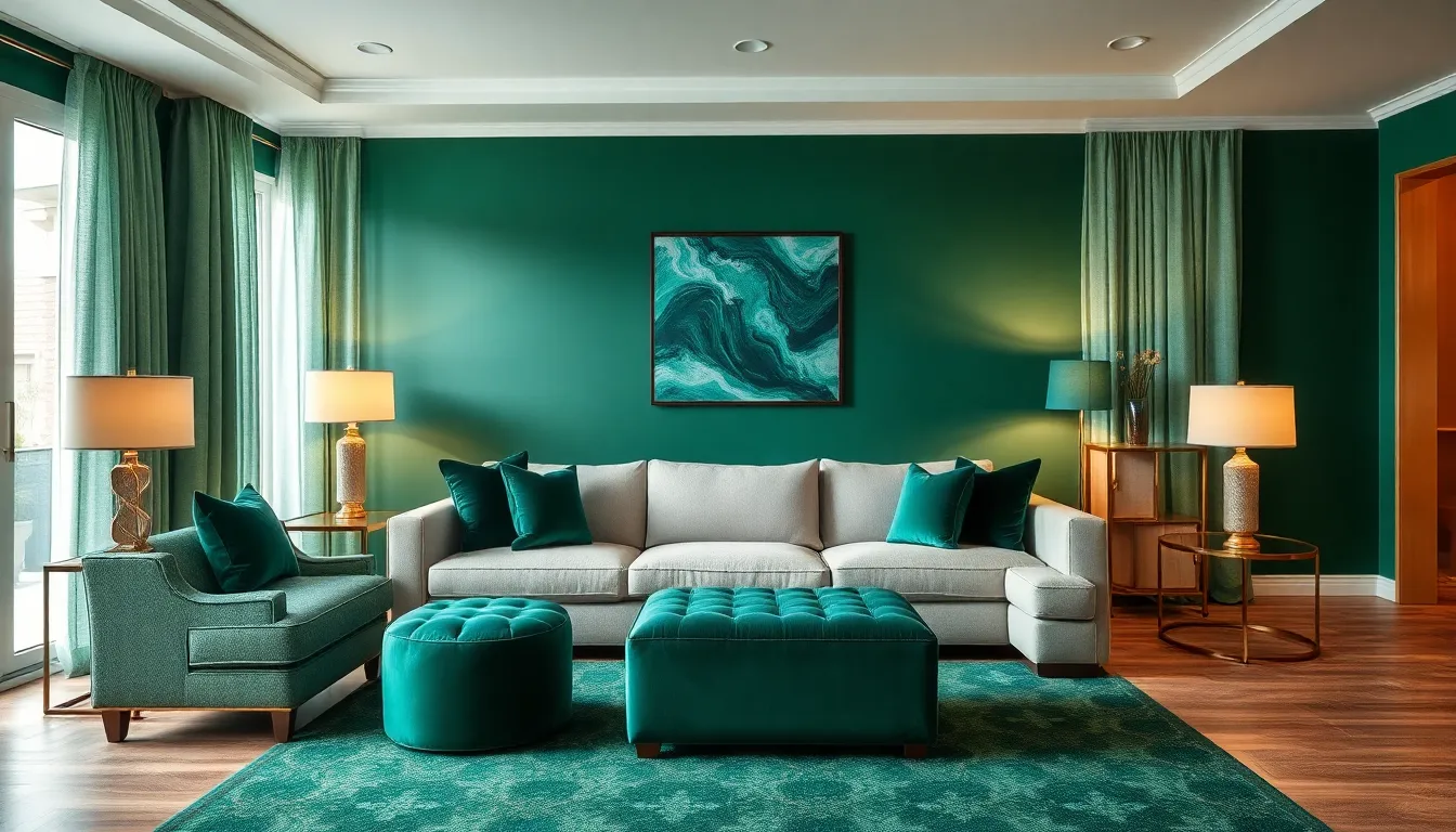 25 Stunning Emerald Green Living Room Ideas That Will Transform Your Space 15