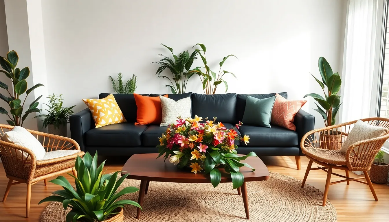 25 Stunning Ideas for Decorating Your Living Room with a Black Sofa 16 25 Stunning Ideas for Decorating Your Living Room with a Black Sofa 15