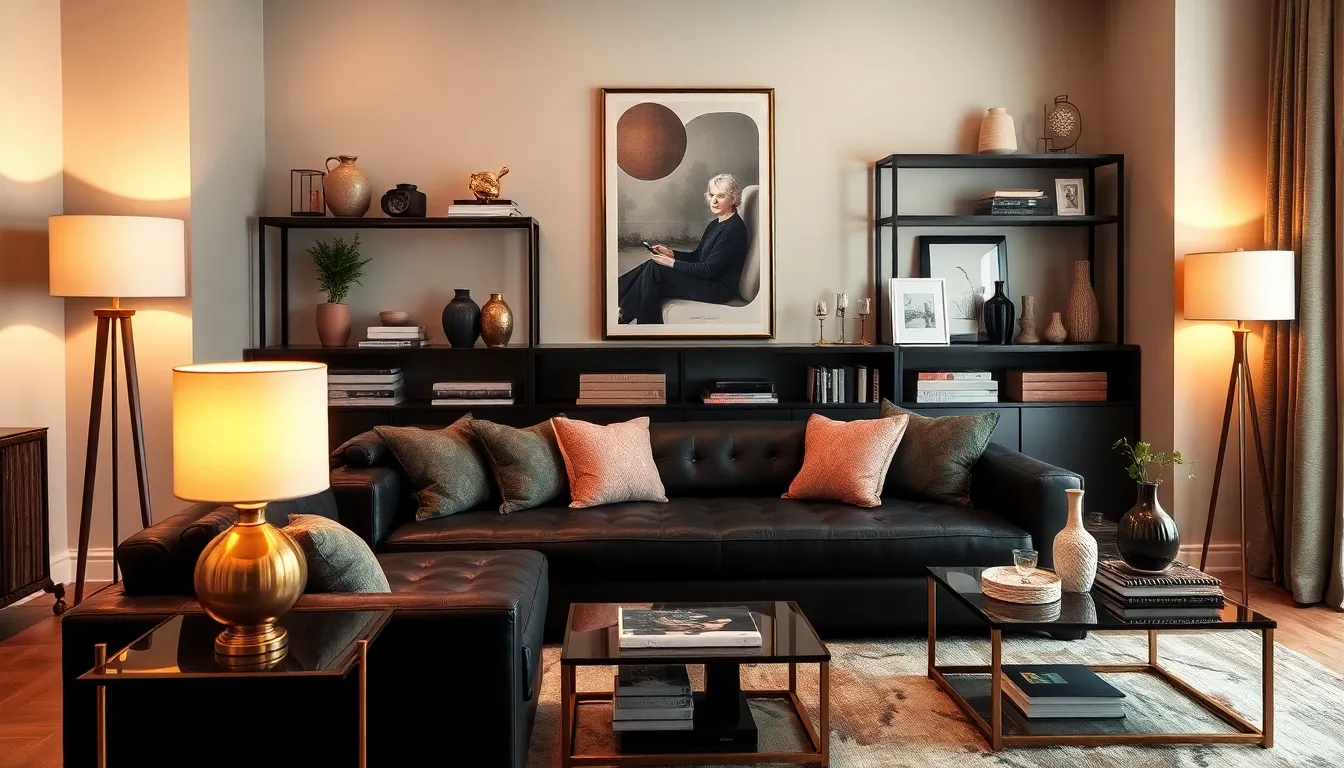 25 Stunning Ideas for Decorating Your Living Room with a Black Sofa 18 25 Stunning Ideas for Decorating Your Living Room with a Black Sofa 17