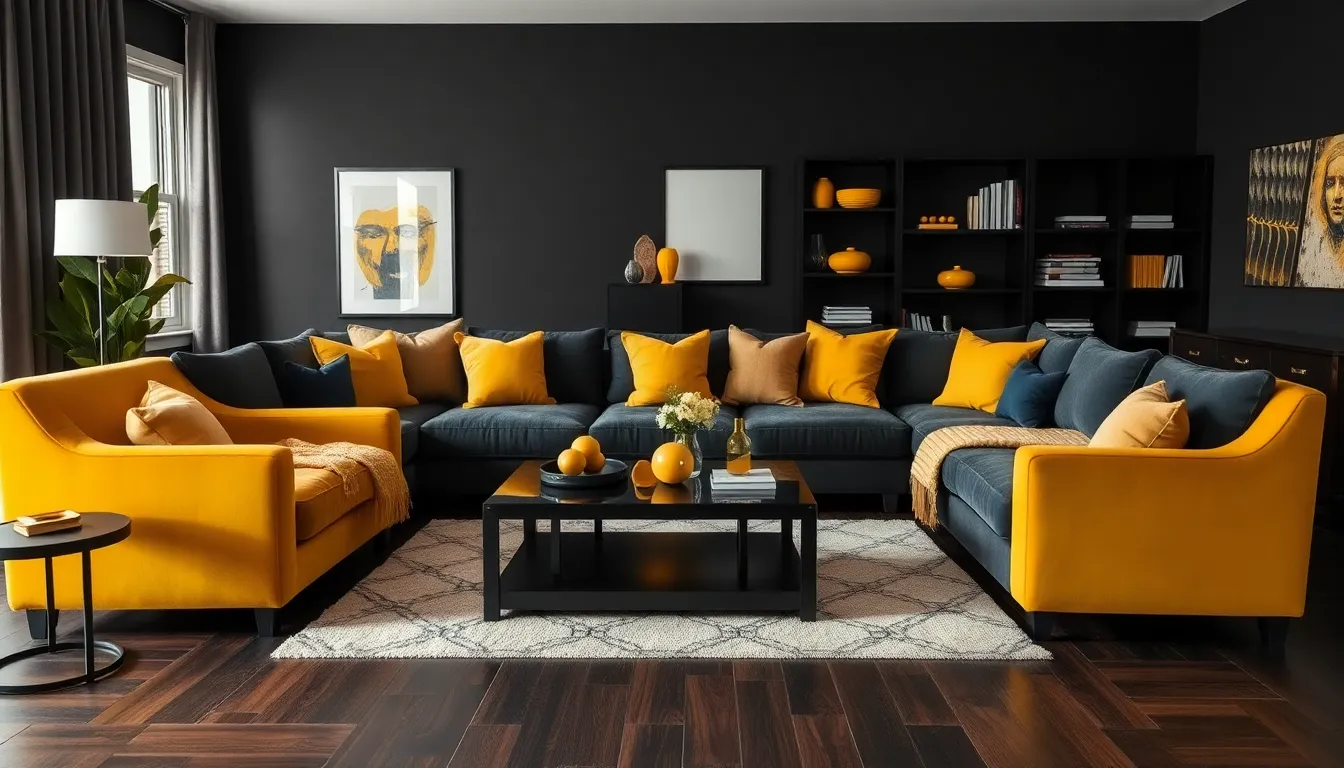 25 Bold Black and Yellow Living Room Ideas That'll Transform Your Space 2 25 Bold Black and Yellow Living Room Ideas That'll Transform Your Space 1