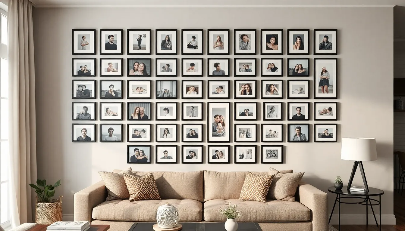 27 Family Picture Wall Ideas for Living Room That Transform Your Space 2 27 Family Picture Wall Ideas for Living Room That Transform Your Space 1