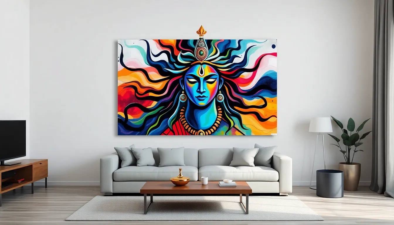 25 Divine Krishna Wall Painting Ideas to Transform Your Living Room into Sacred Space 2 25 Divine Krishna Wall Painting Ideas to Transform Your Living Room into Sacred Space 1