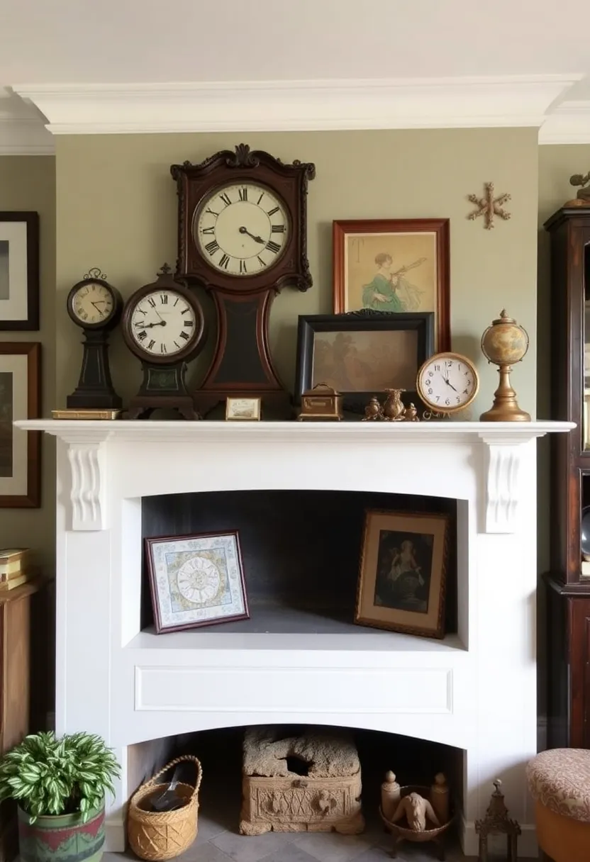 25+ Creative Ideas for Chimney Breast Living Room Design - 11. Introduce a Vintage Touch