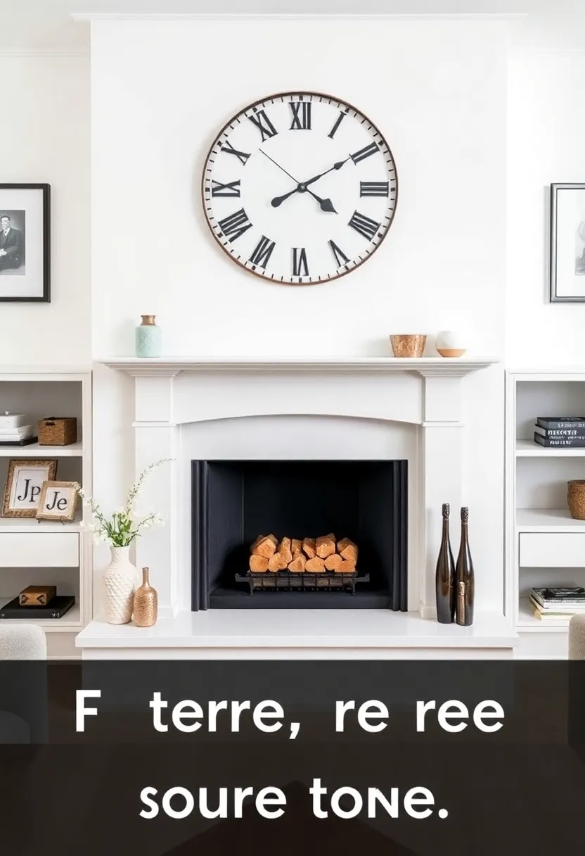 25+ Creative Ideas for Chimney Breast Living Room Design - 16. Add a Clock Feature