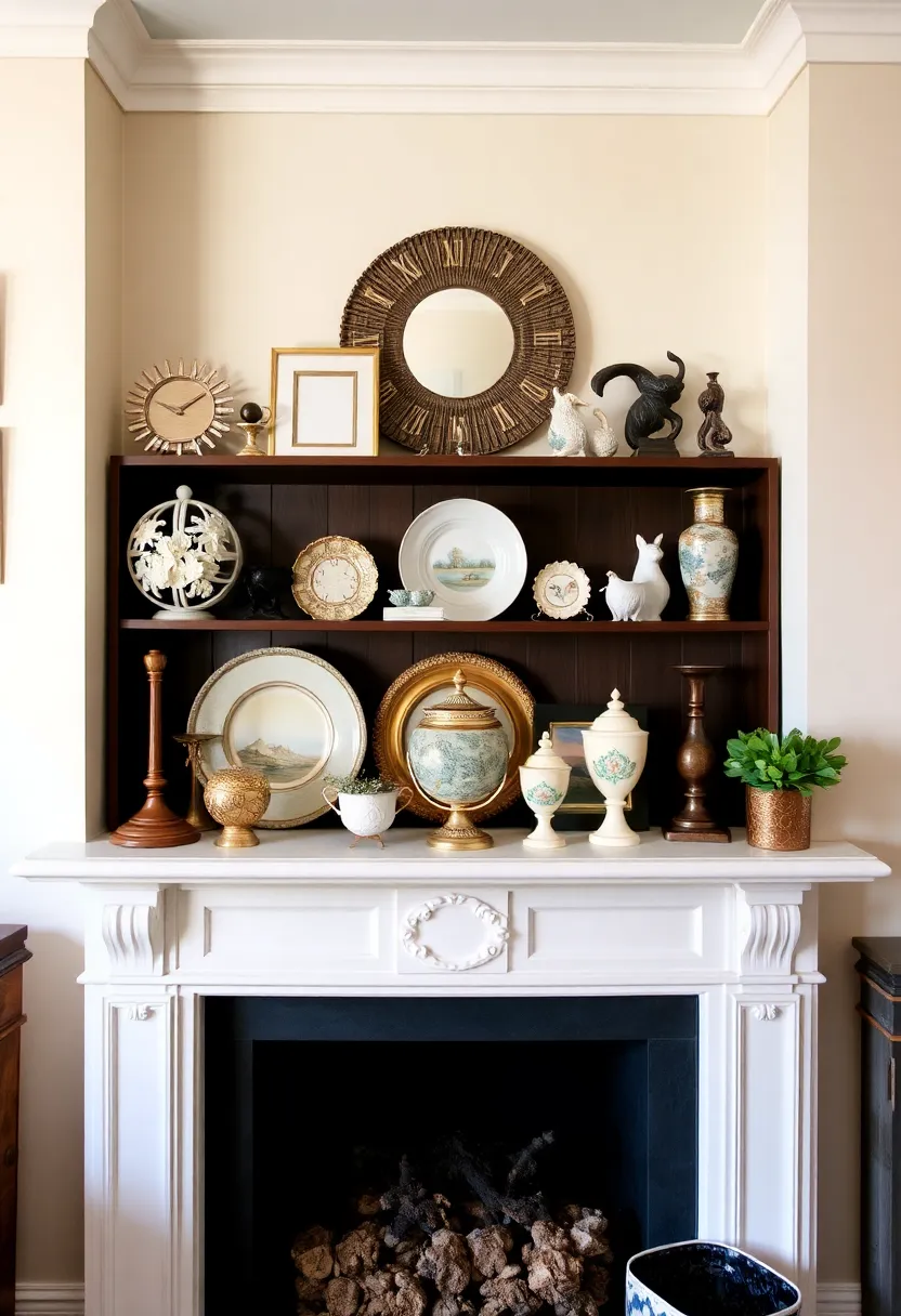 25+ Creative Ideas for Chimney Breast Living Room Design - 21. Showcase a Collection