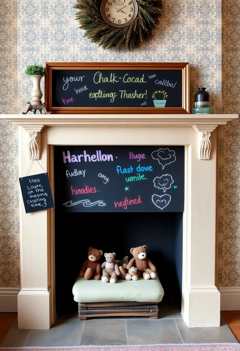 25+ Creative Ideas for Chimney Breast Living Room Design - 24. Feature a Chalkboard Element