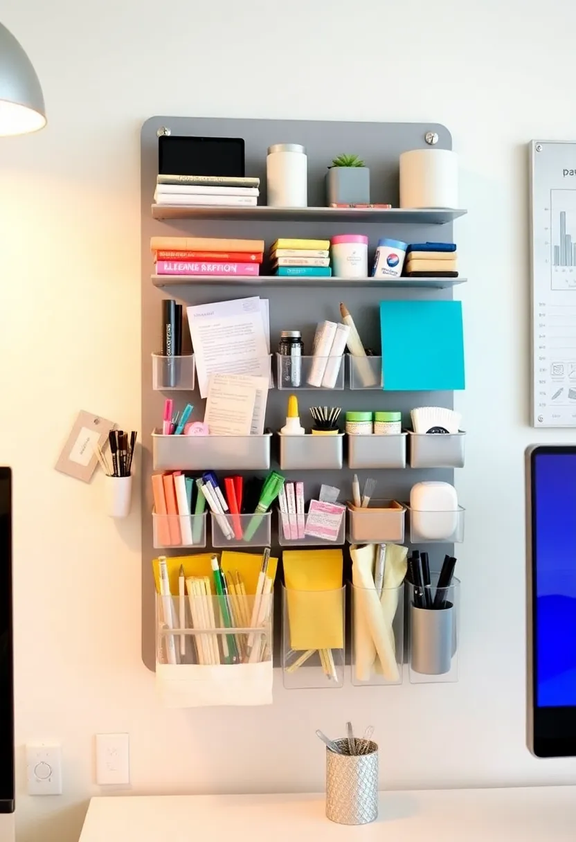 25+ Desk Organization Ideas to Boost Focus and Productivity - 12. Wall-Mounted Organizers