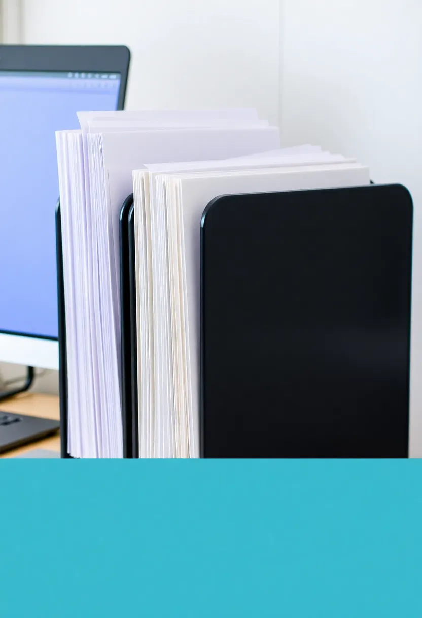 25+ Desk Organization Ideas to Boost Focus and Productivity - 23. Desktop File Holders