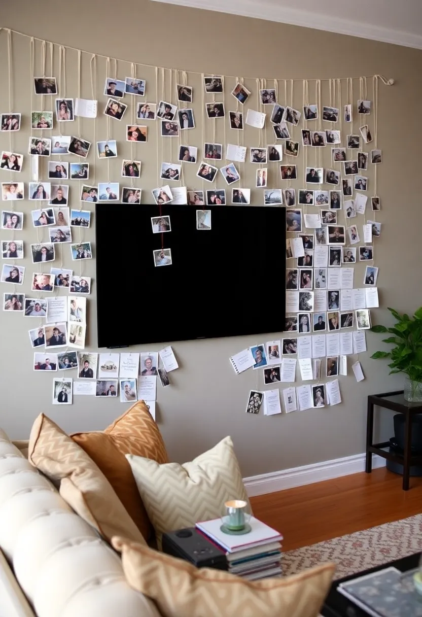 25+ Family Picture Wall Ideas for Living Room Memories - 19. Interactive Photo Album Wall