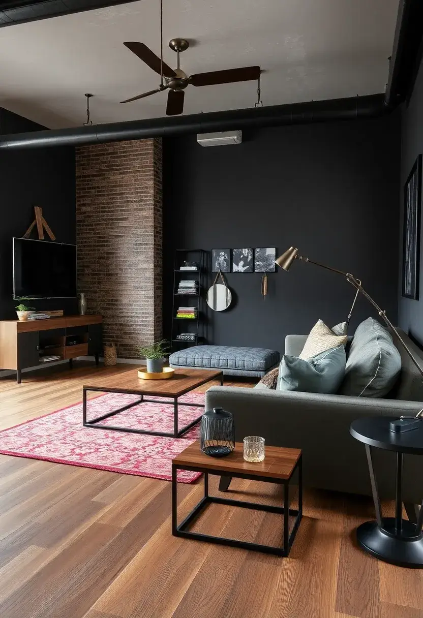 25+ Hardwood Floor Ideas for Living Room Warmth and Elegance - 10. Ash Wood for an Industrial Look