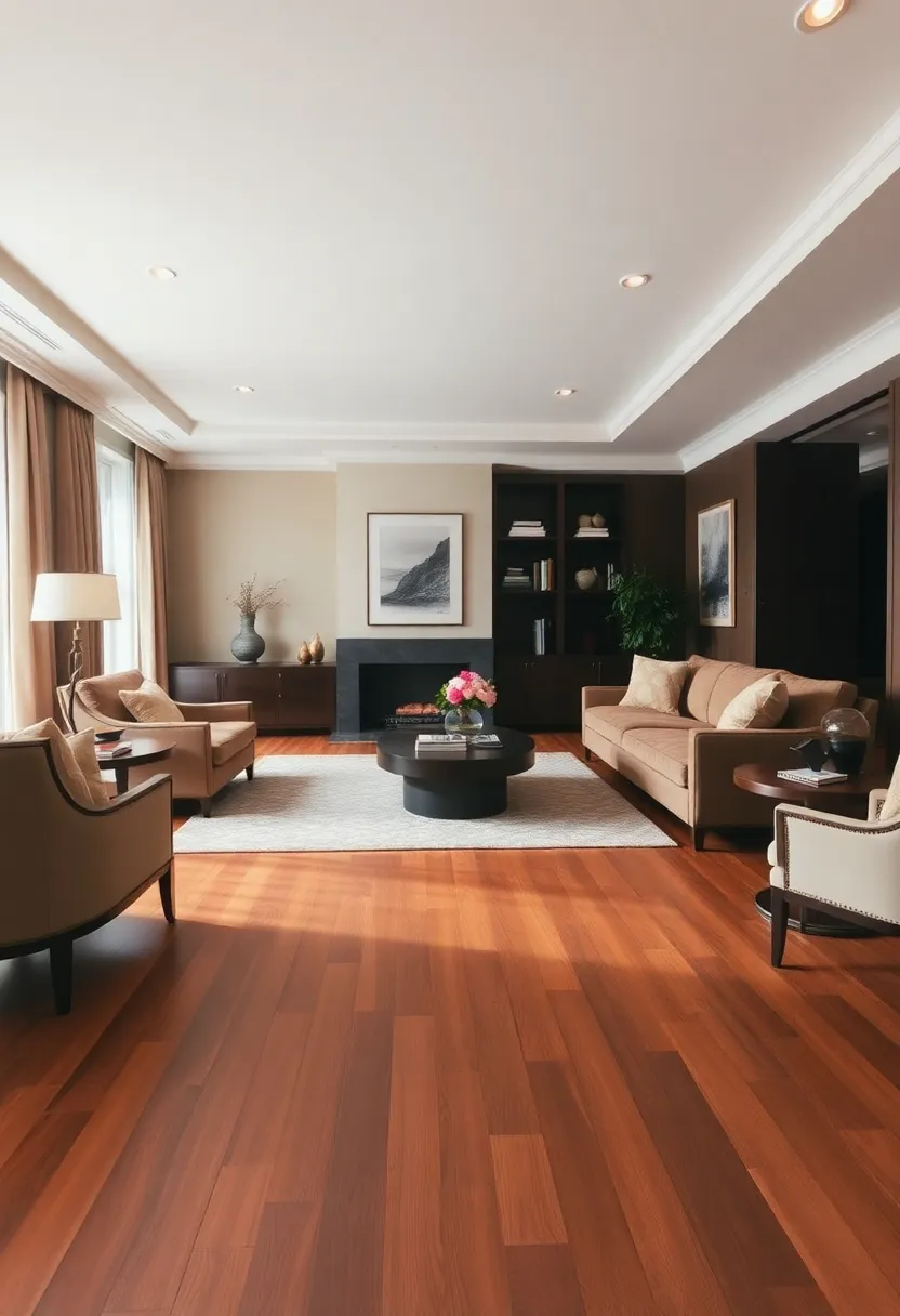25+ Hardwood Floor Ideas for Living Room Warmth and Elegance - 23. Matte Finish for Subtle Elegance