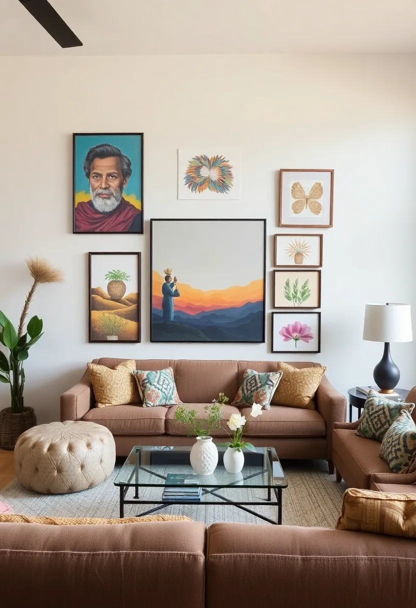 25+ Indian Living Room Ideas Full of Color and Culture - 20. Customized Art Pieces