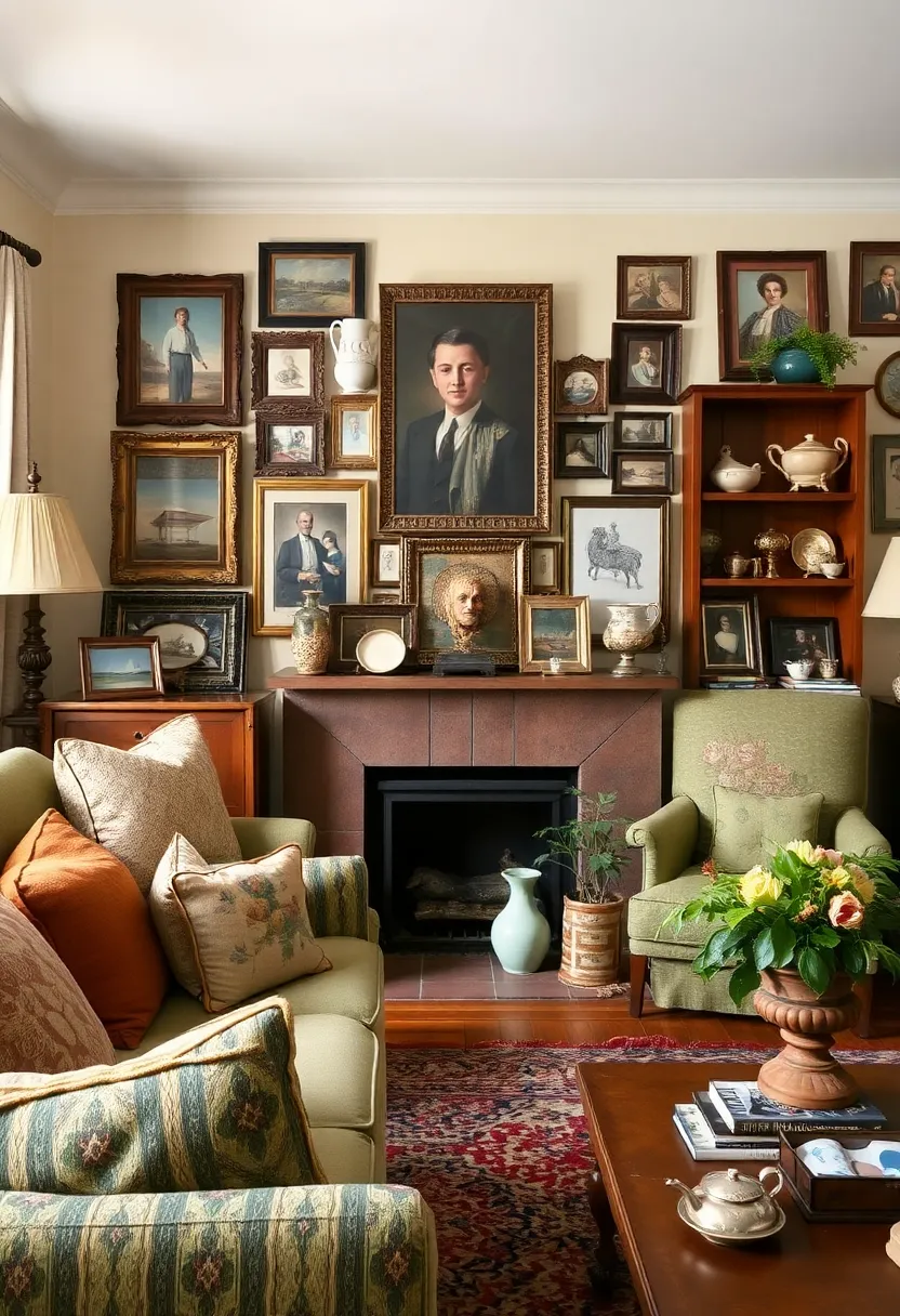 25+ Indian Living Room Ideas Full of Color and Culture - 24. Family Heirlooms as Decor