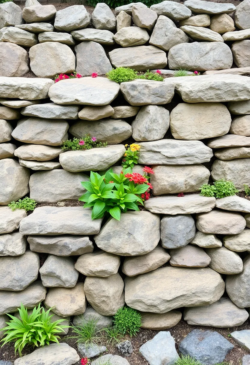 25+ Modern Retaining Wall Ideas for a Stunning Home Exterior - 16. Layered Stone Walls