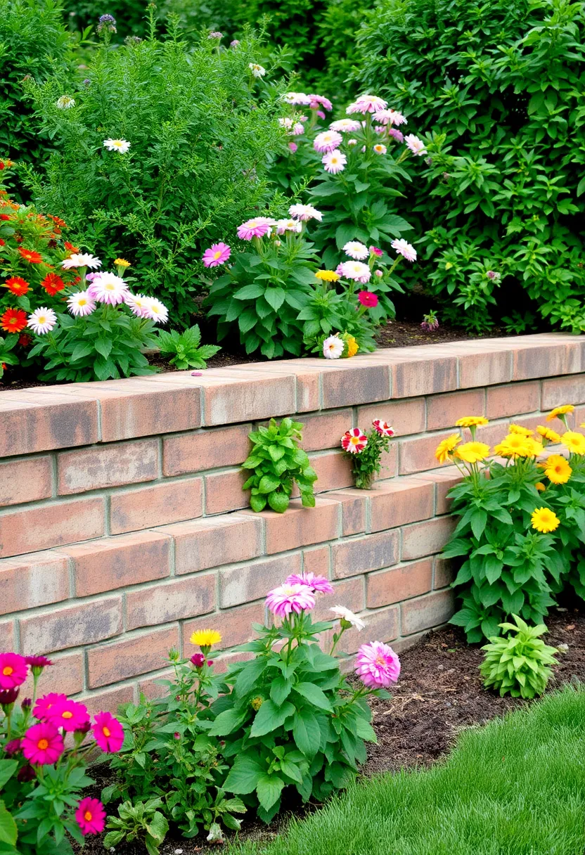 25+ Modern Retaining Wall Ideas for a Stunning Home Exterior - 24. Rustic Brick Walls