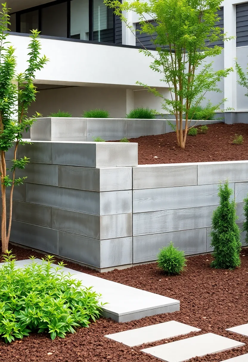 25+ Modern Retaining Wall Ideas for a Stunning Home Exterior - 9. Steel Plate Features