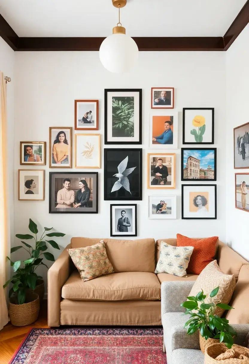 25+ Space-Saving Ideas to Decorate a Small Living Room with Style - 11. Personal Artwork Display