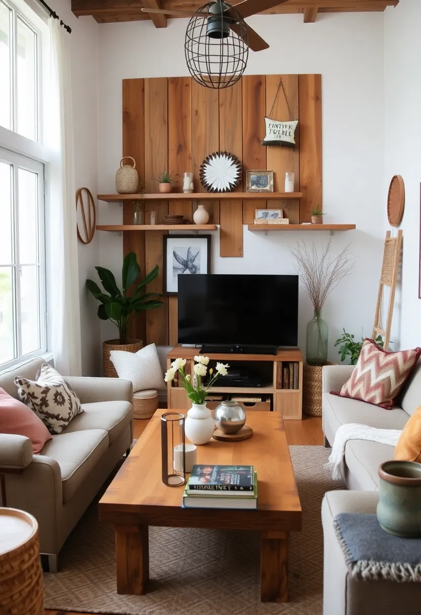 25+ Space-Saving Ideas to Decorate a Small Living Room with Style - 15. Reclaimed Wood Accents