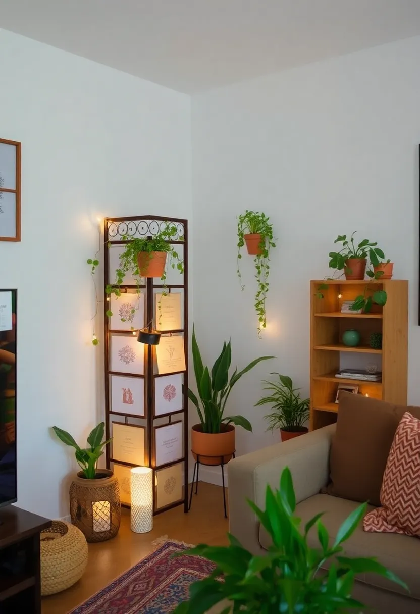 25+ Space-Saving Ideas to Decorate a Small Living Room with Style - 23. Artful Partitioning with Screens