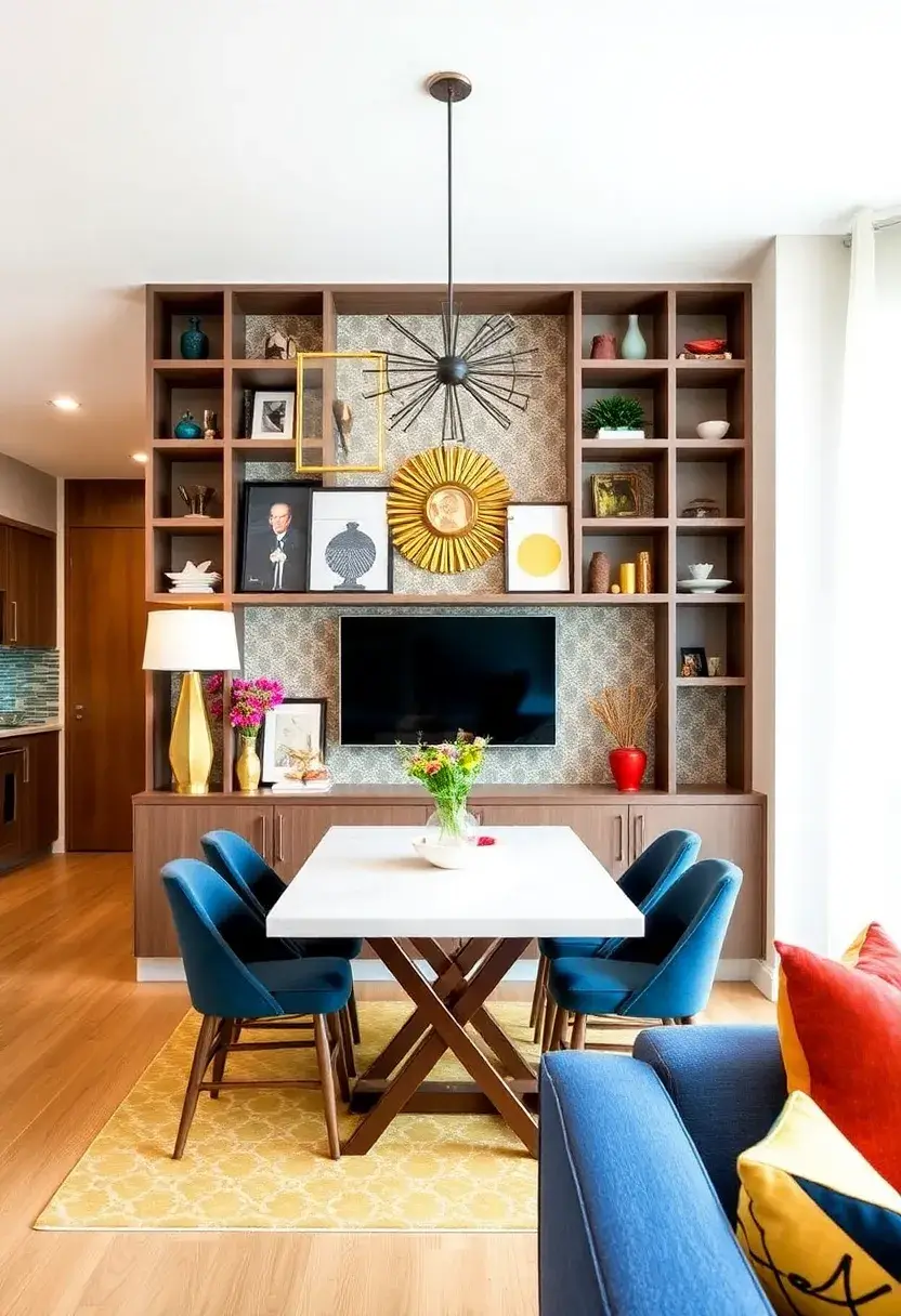 28+ Creative Ideas to Separate Dining Room from Living Room Beautifully - 17. Build a Feature Wall