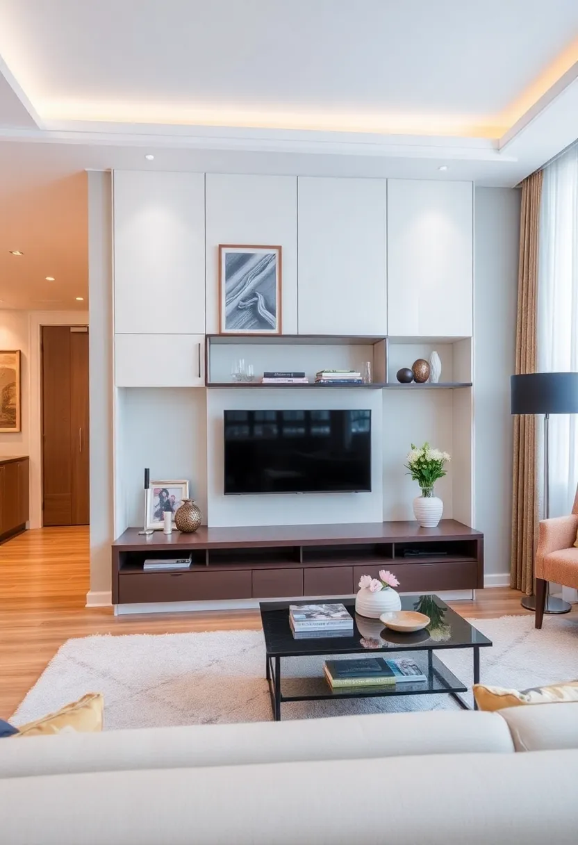 30+ Clever Ideas to Hide Your TV in the Living Room Seamlessly - 17. Multi-Functional Furniture