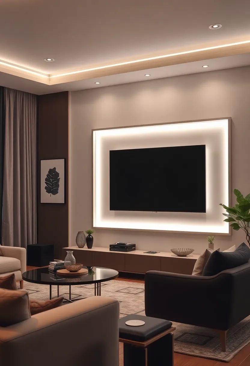 30+ Clever Ideas to Hide Your TV in the Living Room Seamlessly - 2. Artful TV Frame