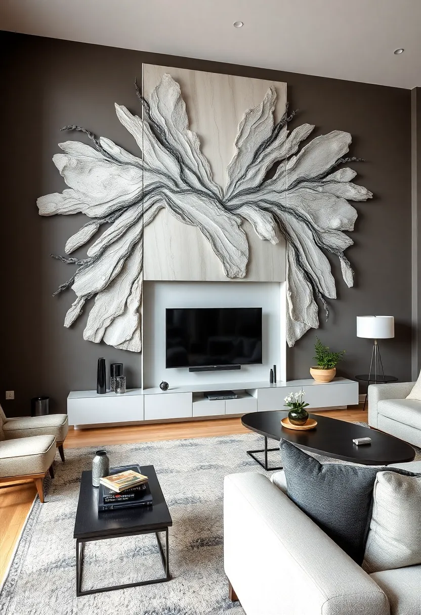 30+ Clever Ideas to Hide Your TV in the Living Room Seamlessly - 8. Wall Artwork that Opens