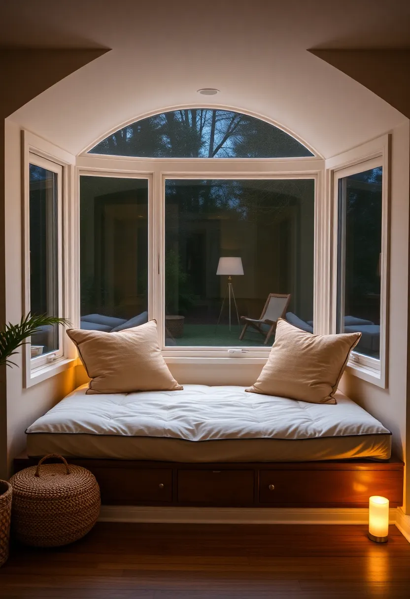 30+ Cozy Bay Window Ideas for Living Room Seating and Style - 21. Cozy Movie Nook