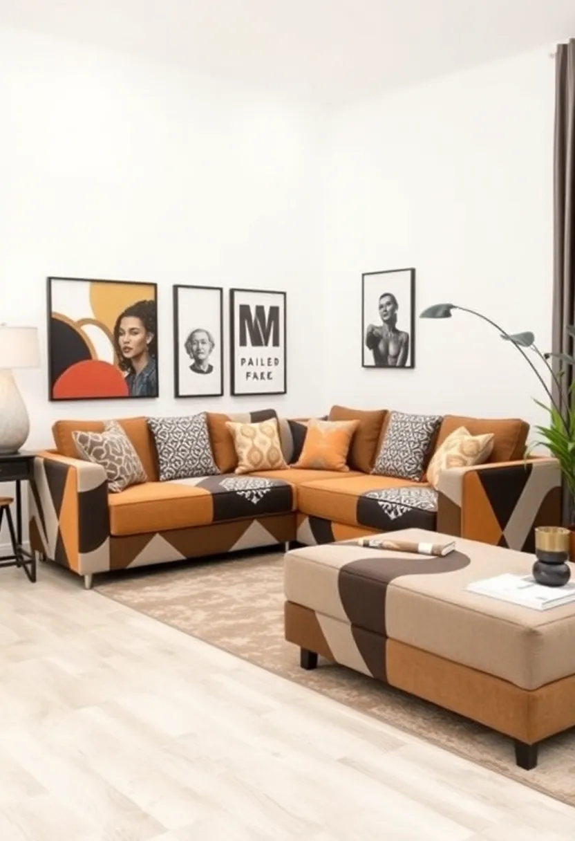 30+ Cozy Corner Sofa Ideas for Every Type of Living Room - 13. Geometric Designs