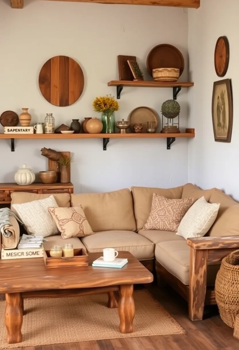 30+ Cozy Corner Sofa Ideas for Every Type of Living Room - 24. Rustic Charm